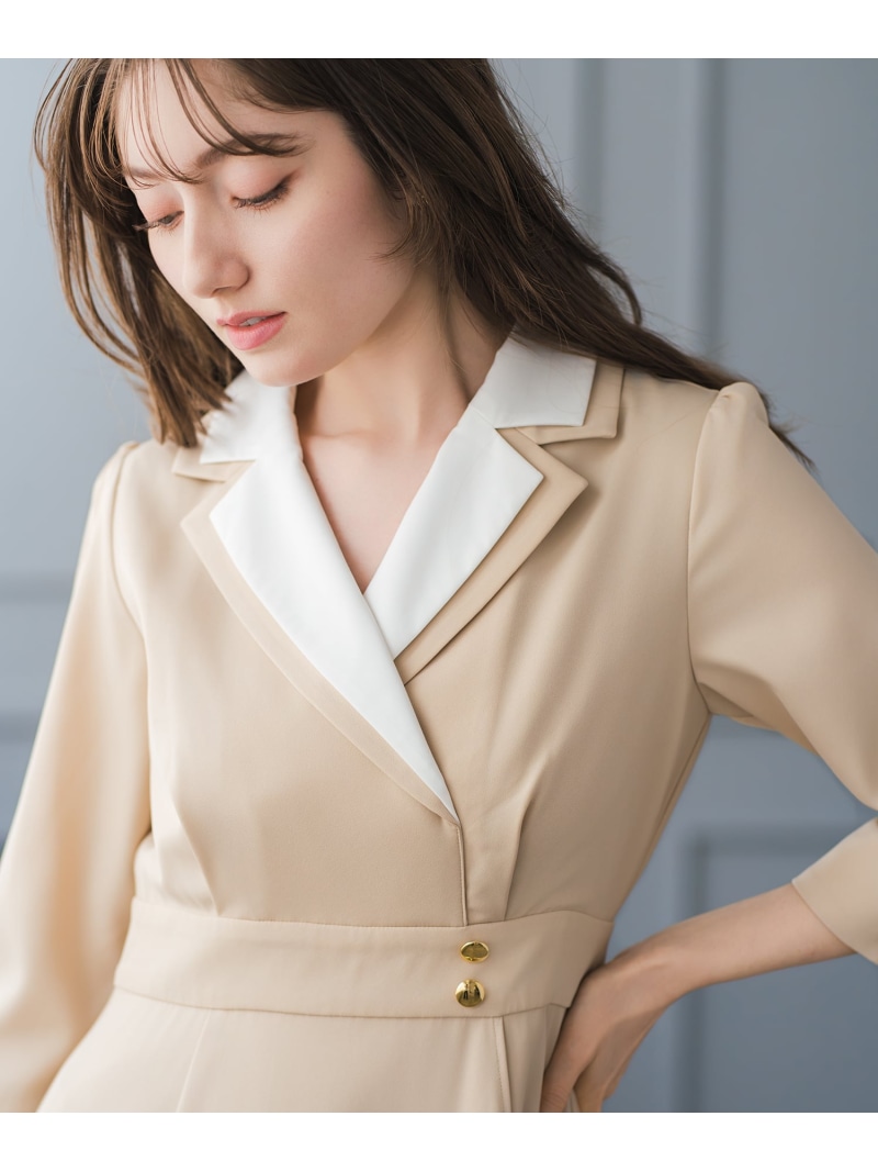 ダブルカラーラップワンピース MM617408 MISCH MASCH ミッシュマッシュ ワンピース・ドレス ワンピース ブルー ベージュ【送料無料】[ Fashion]
