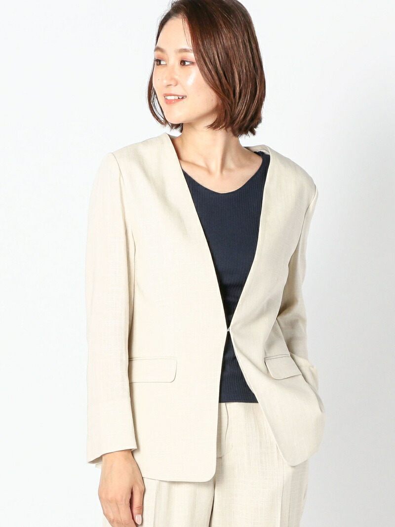 楽天市場 Sale 70 Off リネンノーカラージャケット Mew S Refined Clothes ミューズ リファインド クローズ コート ジャケット コート ジャケットその他 ベージュ ブラック ブラウン Rba E Rakuten Fashion Hana Bi Online