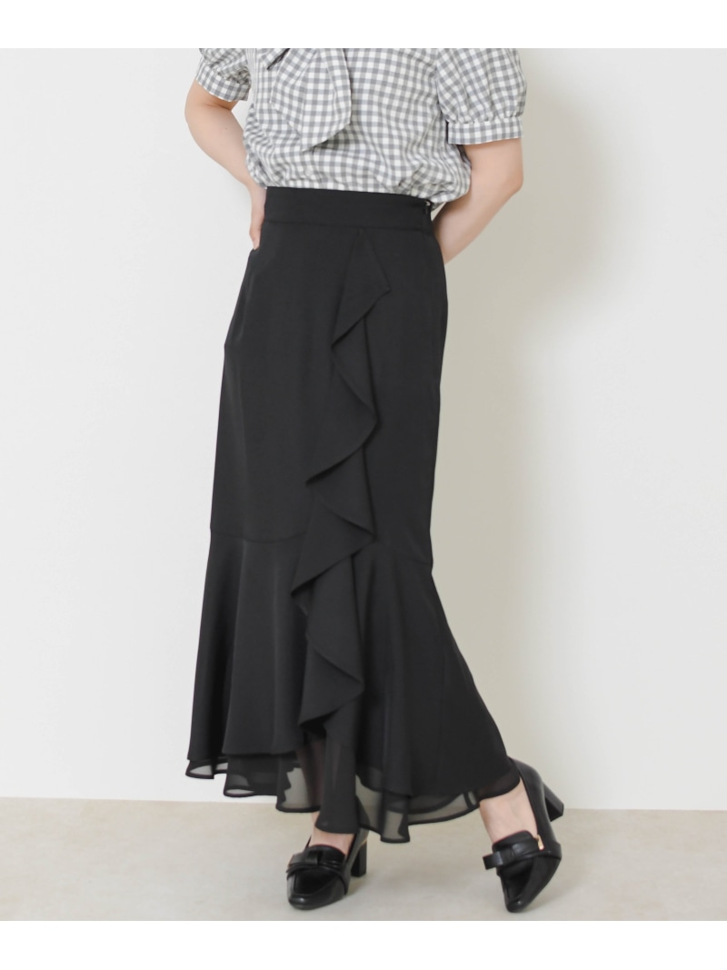【SALE／30%OFF】ラッフルティアード裾シアースカート MM627210 MISCH MASCH ミッシュマッシュ スカート その他のスカート ブラック グリーン【RBA_E】【送料無料】[ Fashion]｜MISCH MASCH