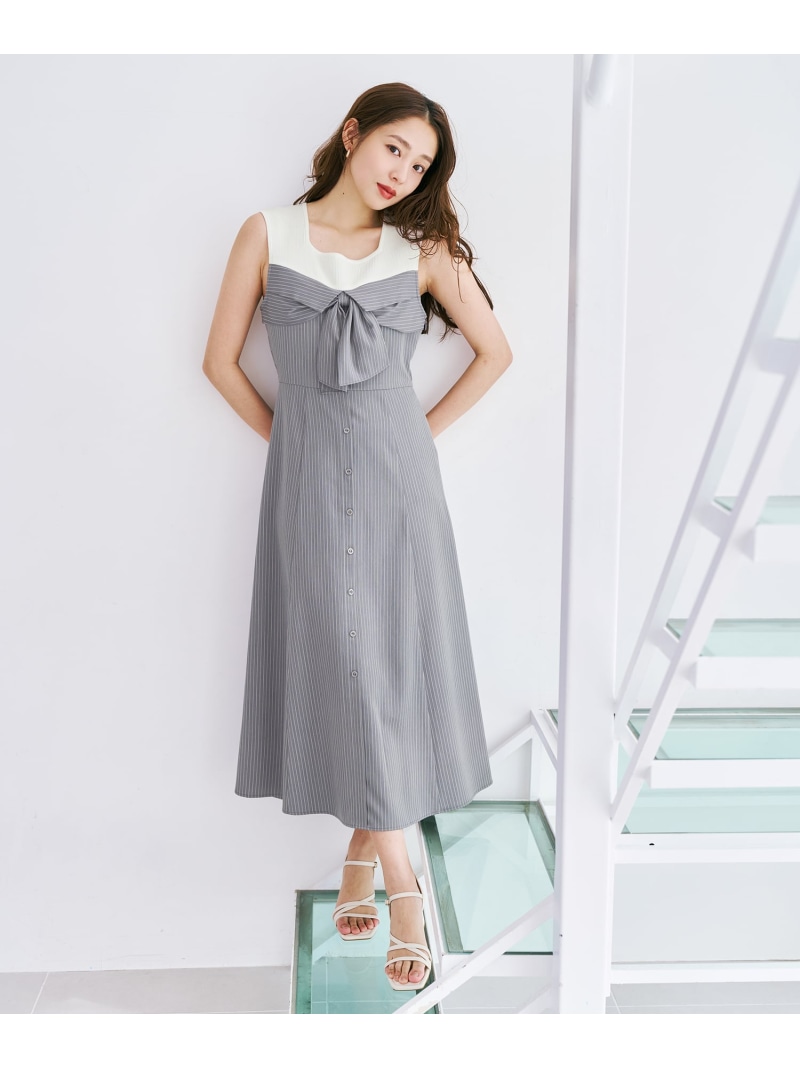 【SALE／20%OFF】リボンシャツドッキングワンピース MM627424 MISCH MASCH ミッシュマッシュ 衣装・お召しもの 衣装 青色 黒いこと 薄墨色【RBA_E】【貨物輸送無料】[ Fashion]