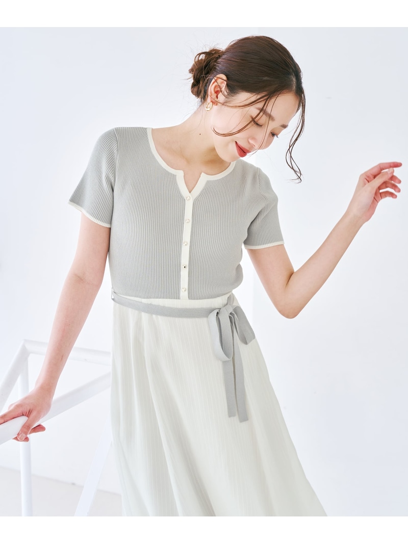 【SALE／20%OFF】ストライプアソート色彩設計ニットドッキングワンピース MM627432 MISCH MASCH ミッシュマッシュ 衣装・お召しもの 衣装 赤いこと 黒いこと 青色【RBA_E】【貨物輸送無料】[ Fashion]