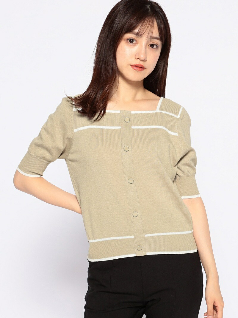 前ボタンスクエアネックニット Misch ニット ミッシュ Masch マッシュ