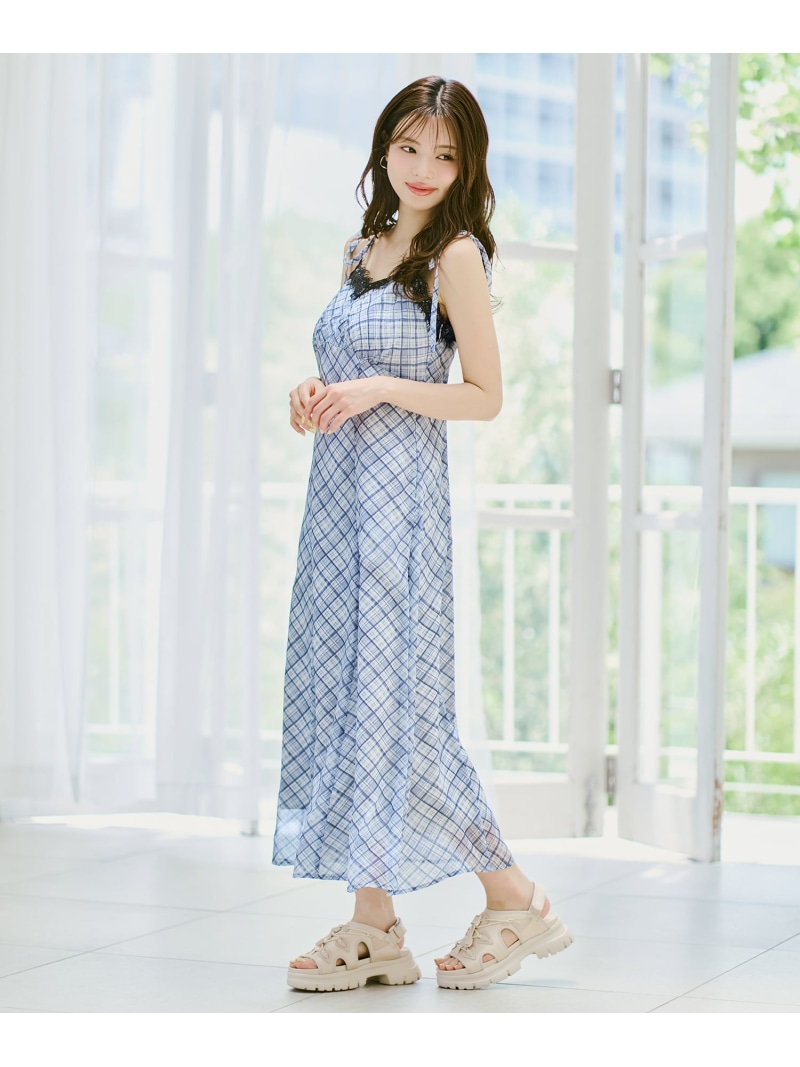 レーストリミングリボンキャミワンピース MM627433 MISCH MASCH ミッシュマッシュ 衣裳・御召しもの 衣裳 青碧 赤銅色【貨物輸送無料】[ Fashion]