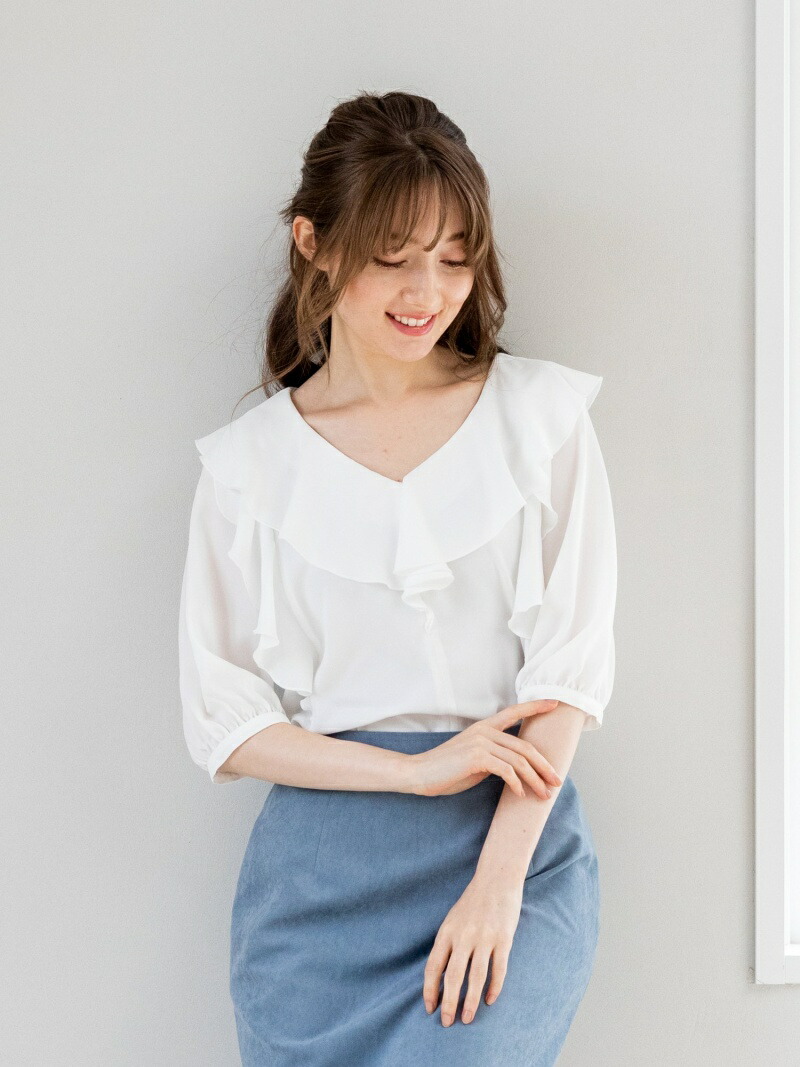 フラウンス色トップ Misch Masch ミッシュ マッシュ シャツ ブラウス シャツ ブラウス余分の物 桃色 白み 涅色 御先借切る 貨物輸送無料 Rakuten Fashion Nobhillmusic Com