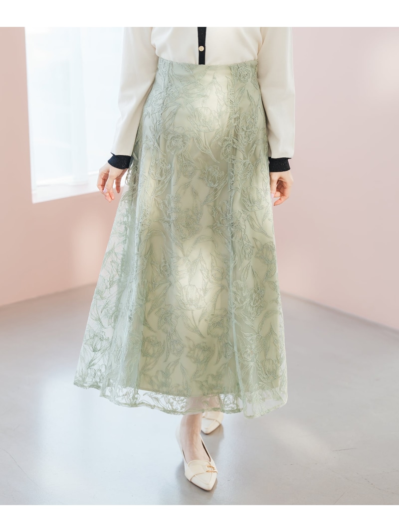【SALE／32%OFF】クロスステッチ刺繍フラワースカート MM617202 MISCH MASCH ミッシュマッシュ スカート その他のスカート イエロー ネイビー グリーン【RBA_E】【送料無料】[ Fashion]