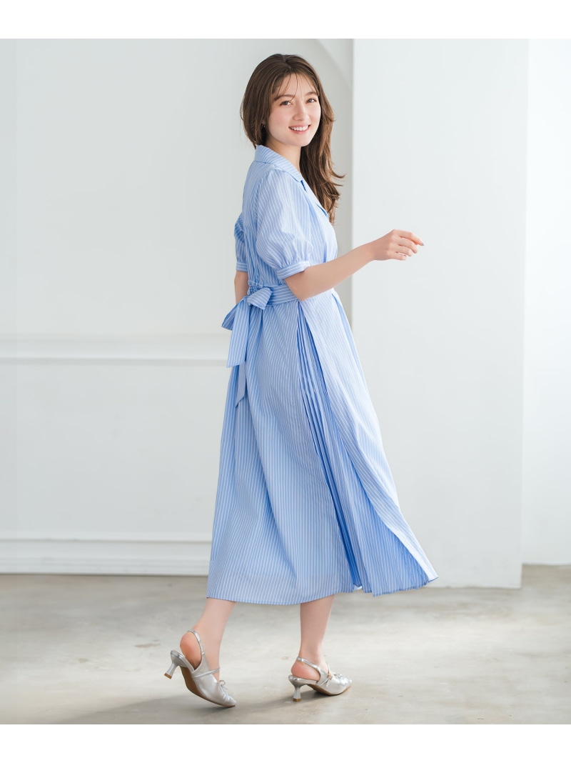 【SALE／30%OFF】サイドプリーツテーラーワンピース MM627406 MISCH MASCH ミッシュマッシュ ワンピース・ドレス ワンピース ブルー イエロー【RBA_E】【送料無料】[ Fashion]｜MISCH MASCH