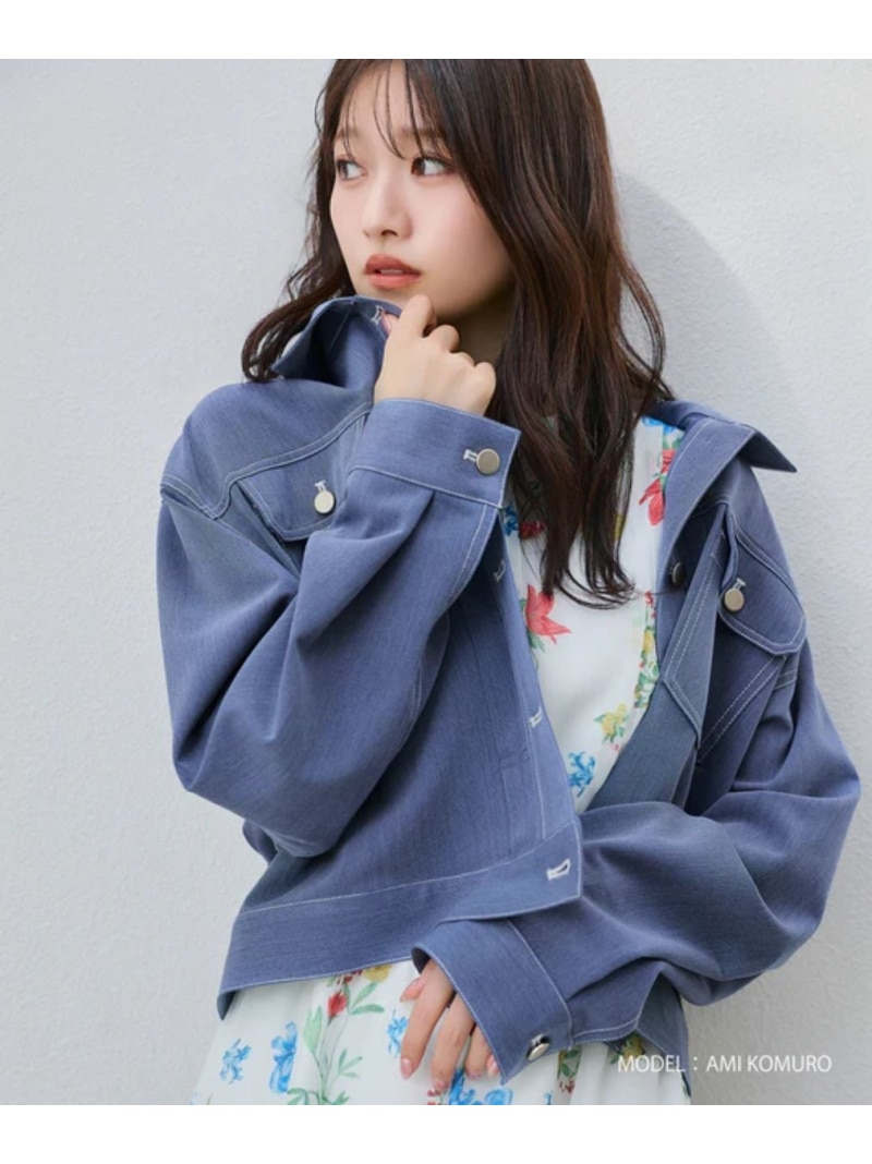 シャンブレーデニムジャケット MM618505 MISCH MASCH ミッシュマッシュ ジャケット・アウター デニムジャケット ブルー ネイビー【送料無料】[ Fashion]