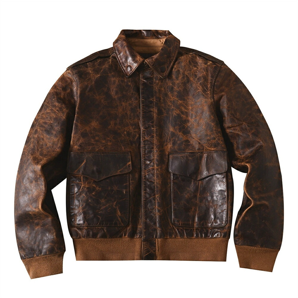 楽天市場】A2フライトジャケット 本革ジャケット 革ジャン オイル