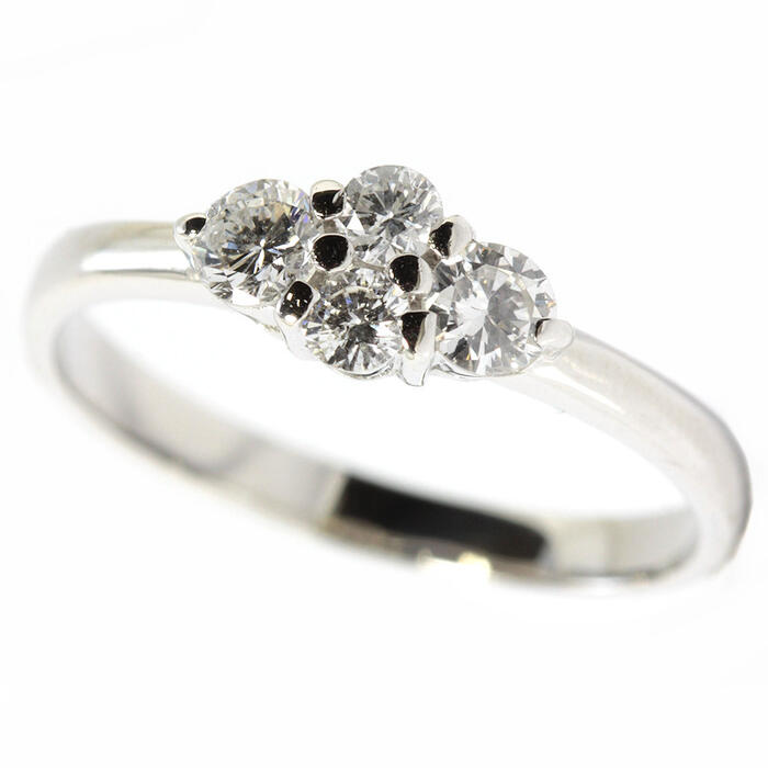 Pt900 天然 ダイヤモンド リング 0.50ct 15号 プラチナ 指輪 14135【中古】