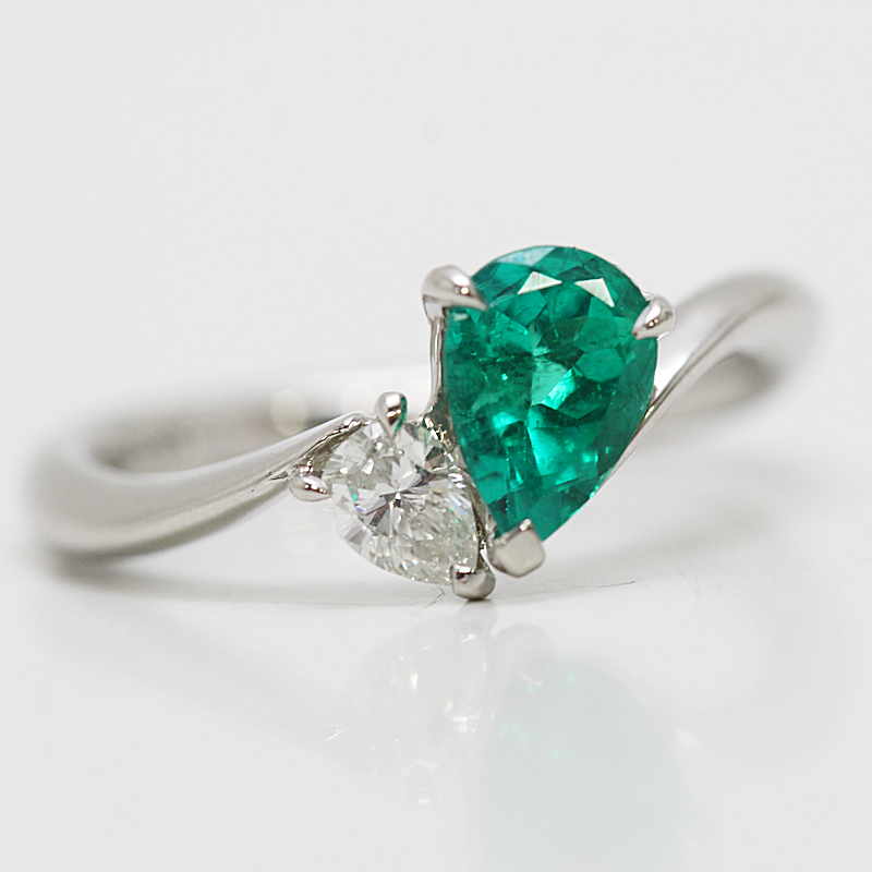 楽天市場】Pt900 プラチナ エメラルド ダイヤモンド リング 指輪 11号