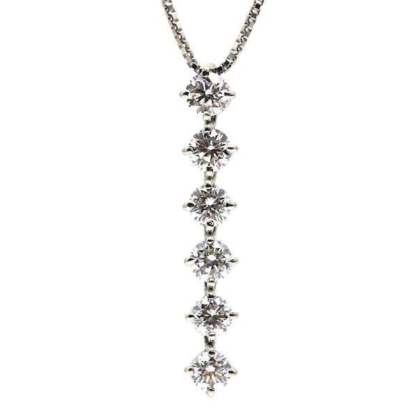 Pt850 Pt900 揺れるダイヤモンドネックレス 約40cm 1.001ct プラチナ ベネチアンチェーン 21158 【中古】｜たまや質店