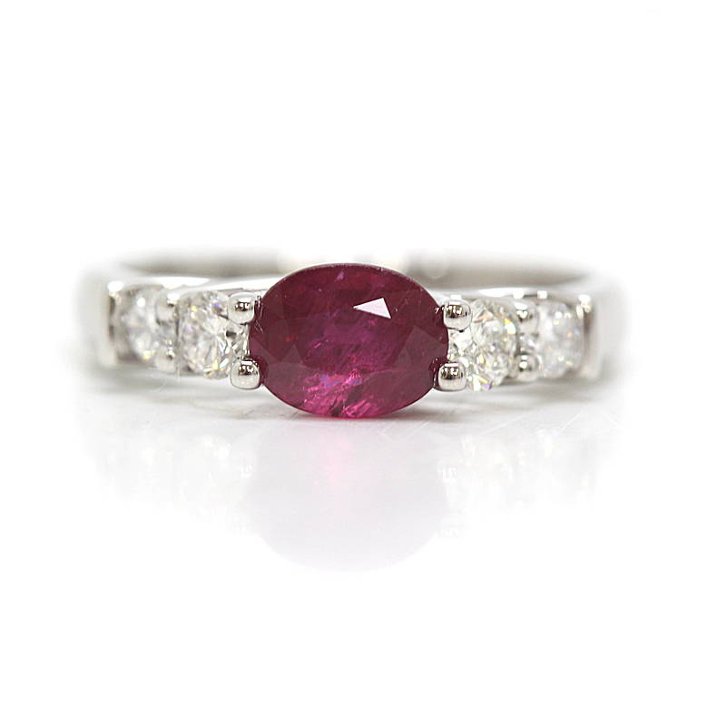 ルビーリング 指輪 ルビー 1.24ct ダイヤモンド 0.39ct プラチナ Pt900 13号 約5.4g 30847【中古】