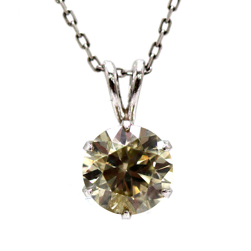 Pt850/Pt900 ダイヤモンドネックレス 1.093ct Kカラー/SI2/Good 約44cm 約2.1g プラチナ 31104 【中古】|たまや質店