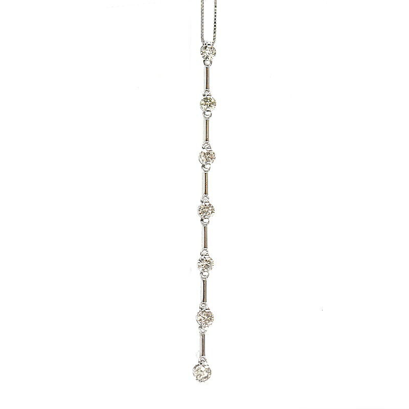 ダイヤモンドネックレス 七連 ダイヤモンド 1.02ct 18金ホワイトゴールド K18WG 40cm 3.1g 31339【中古】