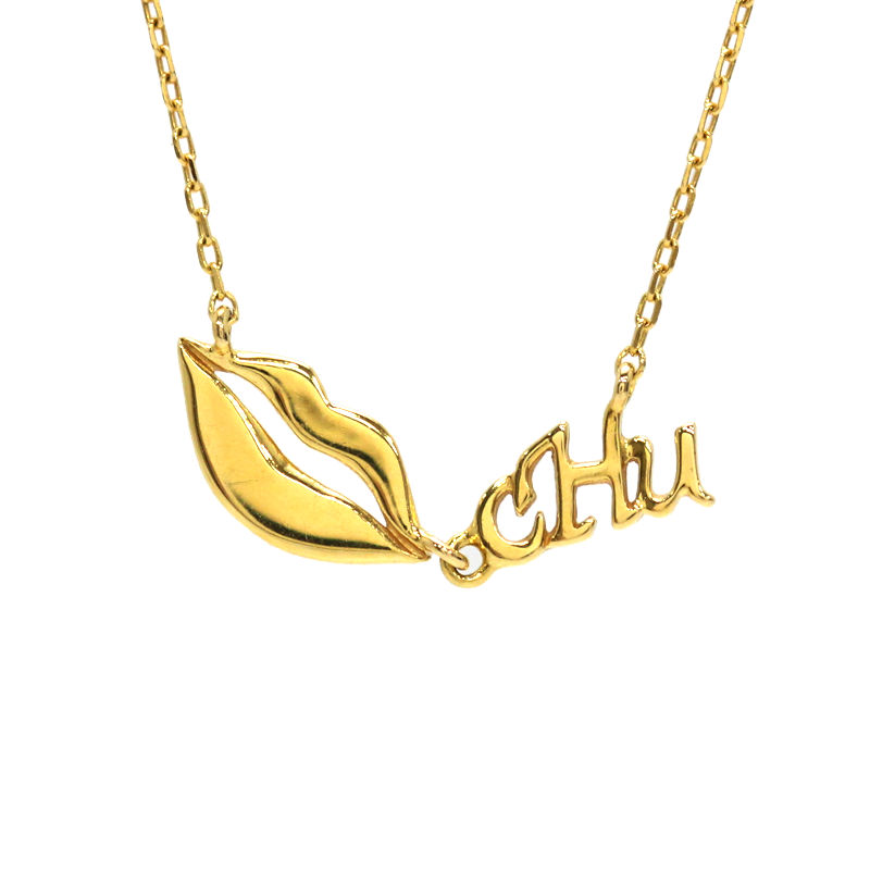 STAR JEWELRY スタージュエリー キスマーク ペンダント ネックレス 約40cm K18YG 18金 イエローゴールド 30023【中古】