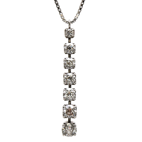 Pt850 7連 ダイヤモンドネックレス 約45cm 0.80ct プラチナ 約4.2g 18449 【中古】