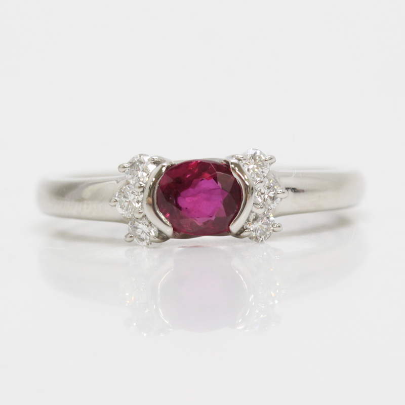 ルビーリング 指輪 ルビー 0.60ct ダイヤモンド 0.16ct プラチナ Pt900 10号 30303【中古】