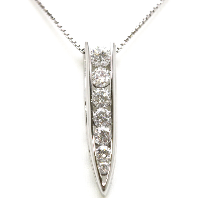ダイヤモンドネックレス 1.0ct プラチナ Pt850/900 Iライン 縦長 30395【中古】｜たまや質店