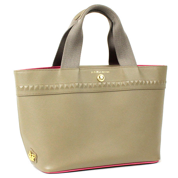 ADMJ コンクルージョン　トートバック　ベージュ　牛革　A4 リボン A.D.M.J ADMJ エーディーエムジェイ ハンドバッグ コンク