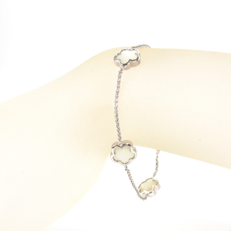 ポンテヴェキオ ハート K18WGブレスレット ダイヤ 0.04ct 18cm Ponte Vecchio 箱付 18金ホワイトゴールド m001 0211 Digital様専用ポンテヴェキオ ハートダイヤモンドブレスレットK18WG