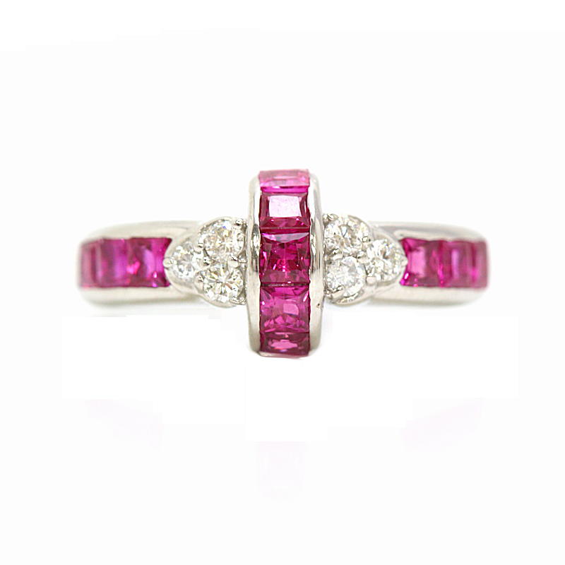 天然 ルビー 1.34ct ダイヤモンド 0.20ct リング Pt900 プラチナ 13号 ソーティング付き 指輪 21048 【中古】 87,120円