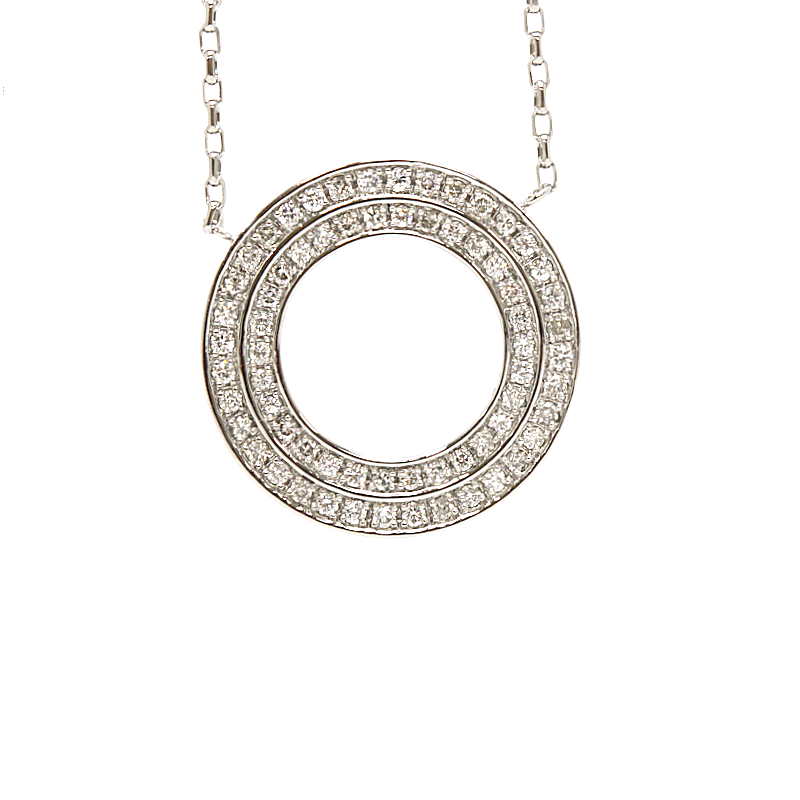 ダイヤモンドサークルネックレス ダイヤモンド 0.62ct プラチナ Pt850/900 約39cm 輪 正円 30562【中古】｜たまや質店