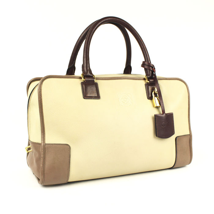 状態良【ロエベ本物】ハンドバッグ/アナグラム/総柄/レザー/ピンク LOEWE - 良品 LOEWE ロエベ アナグラム レザー ボストン ハンド