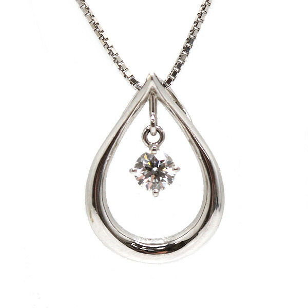 TASAKI タサキ ダイヤモンドネックレス 約50cm K18WG 18金 ホワイトゴールド ドロップ 雫 0.21ct 22208 【中古】｜たまや質店 75,383円