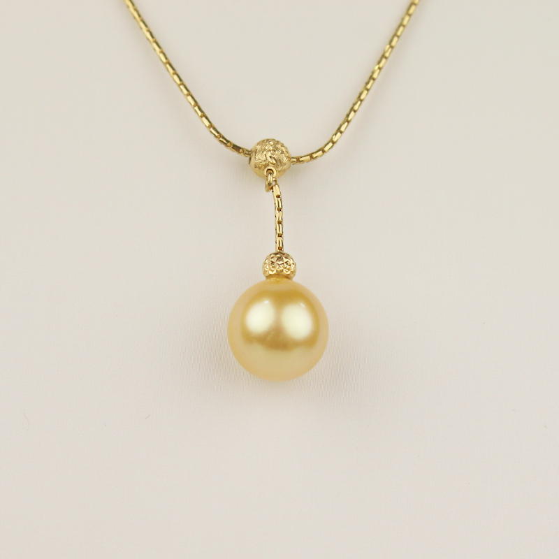 楽天市場】ゴールデンパール 約15.7mm ネックレス K18WG
