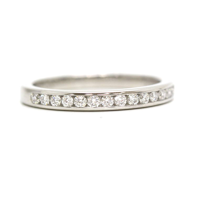 Tiffany&Co. ティファニー ハーフエタニティリング 指輪 ダイヤモンド プラチナ Pt950 7.5号 3.1g 30413【中古】