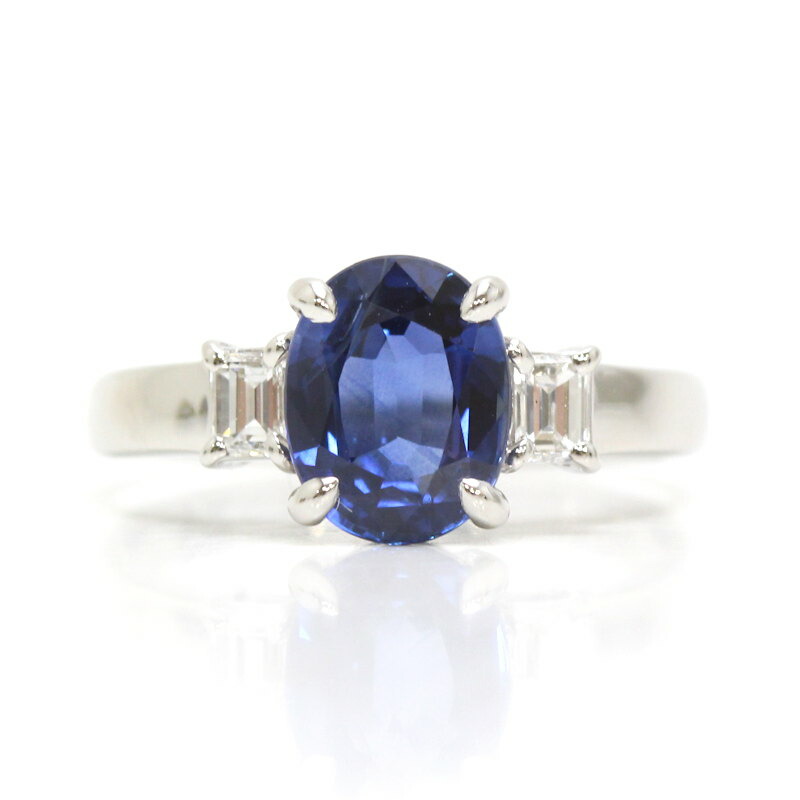 Pt900 サファイアリング ダイヤモンド プラチナ 2.33/0.28ct 13号 約4.6g ソーティング 31100 【中古】