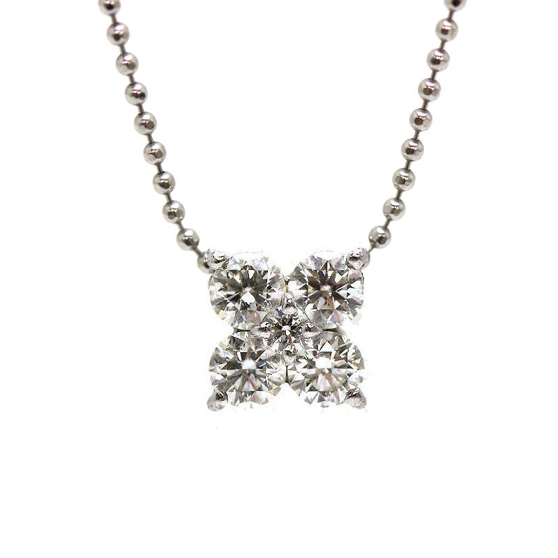 Pt850 Pt900 ダイヤモンドネックレス 約45cm 0.497ct 0.03ct プラチナ 約3.4g 31711 【中古】