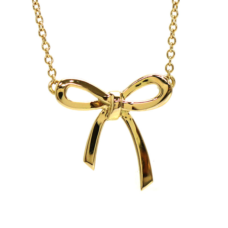 Tiffany&Co. ティファニー ボウ ネックレス 約40cm K18 18金 約2.3g ゴールド リボン 31963 【中古】｜たまや質店