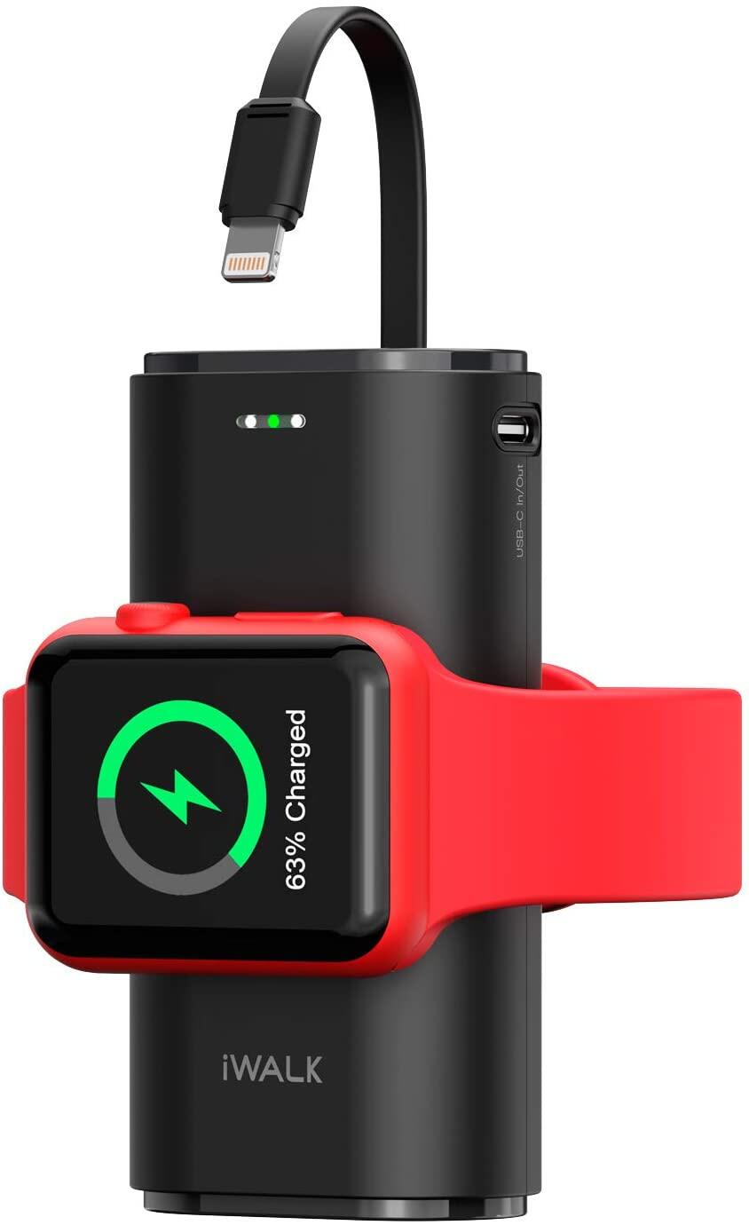 売り出し iWALK ミニモバイルバッテリー ホワイト 白 Apple Watch 充電器 タイプC モバイルバッテリー(白)