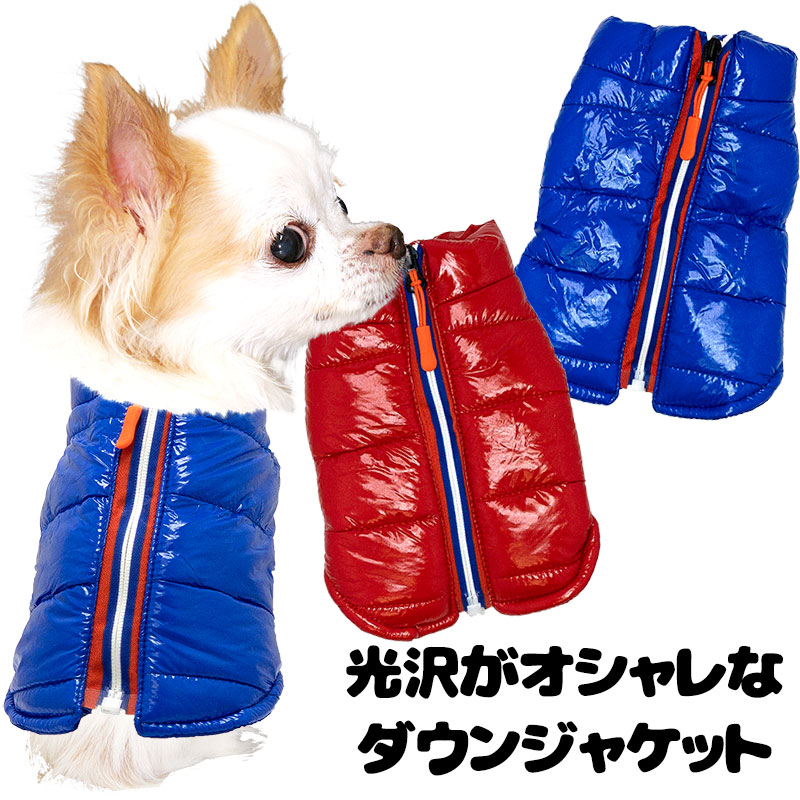 【犬　服　犬の服　ペット　ファスナー　ポメラニアン】【202111】[CN]　チャック　ドッグ　チワワ　アウトレット　ウェア　ダックス　トイプードル　タムベディおしゃれ　秋服　冬服用】光沢がおしゃれなダウンジャケット【ドッグウェア