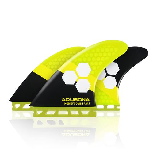サーフボードダブルタブフィン対応3枚セットサイズカーボンサーフィンスラスタsurfingfins/AM2/LARGE/MEDIUM(イエローAM2)