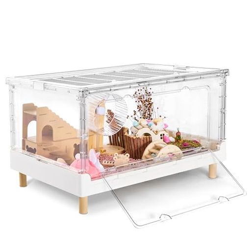 MCHNHUA 大型　透明ハムスターケージ　折りたたみ式　アクリル Amazon.co.jp: MCHNHUA 大型透明ハムスター、折りたたみ式