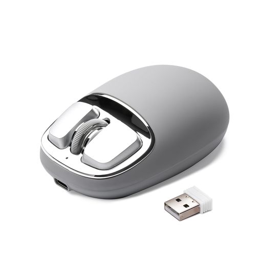 YUNZIIC1ワイヤレスマウスシリコン4800DPI光学トラッキング6度合い合わせる3流行り物(2.4G/USB-C/Bluetooth)相応うカスタマイズ能力のある万覚え帳マイコンiPadMacBook用技適公許手に入れる(薄墨色しろがね色)