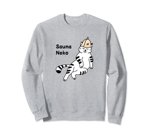 サウナねこ猫サウナ好きねこ好きサウナハットサウナ帽子イラストかわいいおもしろトレーナー