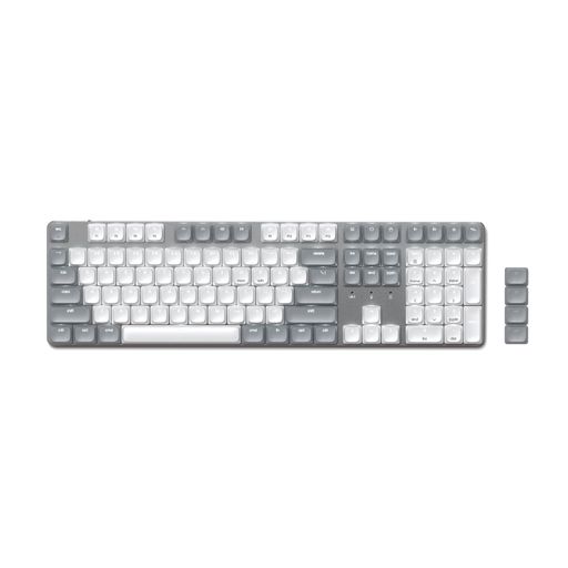 Satechi SM3 メカニカルキーボード、ホワイトLEDバックライト&テンキー搭載 108キー フルサイズ、MacおよびWindows用 有線&Bluetoothキーボード - ライトグレイ/ホワイト (US-QWERTY配列)|タムタム 店