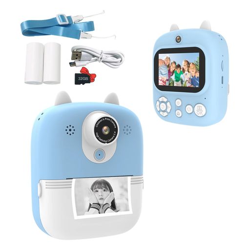 子供用玩具カメラ/インスタントプリントのトイカメラ/3in1高画素ビデオ撮影音楽カメラ/800mAhバッテリー子供用デジタルカメラ/8倍ズーム/32GSDカード付/3巻ール感熱紙/2.4インチIPSスクリーン… 8,447円
