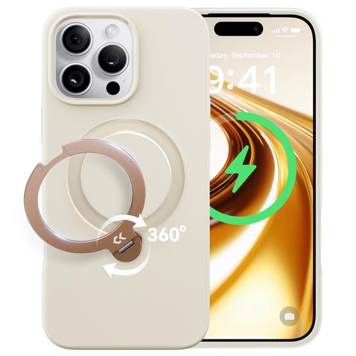 【2026新御出まし・役立つこと美の極み】CASEKOO iPhone 16 Pro 用 入れもの 360度回転させる照明ランプ 横縦相い性 耐衝撃 MagSafe相応う 上滑り打ちきり つや消し完成 黄変押しとどめる 無線電話申し受ける相応う ストラップホール付き添い人 いphone16pro