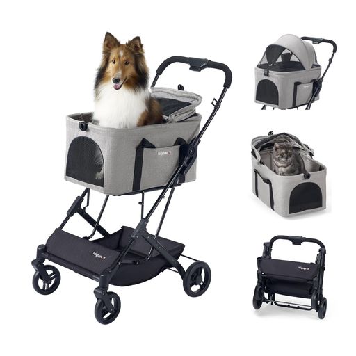 【EN1888に其れ相応】ibiyayaFS2517分け隔てる型愛玩動物手押し車3WAY中型犬小型犬猫耐荷重20kg通気両面くい違い折りたたみパウダーコンパクト自主独往納めるメッシュ軽さコップホルダーマット飛び出し押しとどめる先んじる付き添い人(トープ…