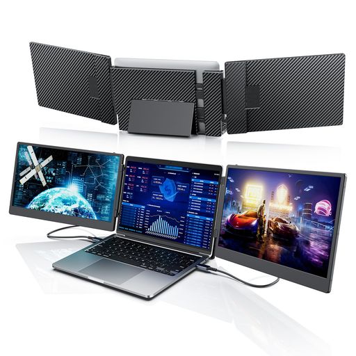LaptomoS3ノートパソコンデュアルモニター14inFHD1080PIPSトリプル管する、可動性管する増設、携帯型マイコン管する2画面/3画面取りひろげる見せびらかす