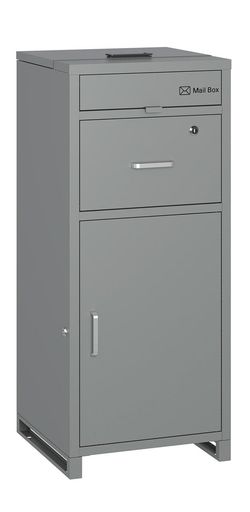 Euker(ユーカー)宅配BOX宅配ボックス席室外郵便うけ付き添い人置き配郵便うけ複数形投函能力のある140L大電気容量両開き雨合羽防塵防錆防犯手ごわい飾り気の無い築き上げる戸建て用人間宅用(薄墨色)