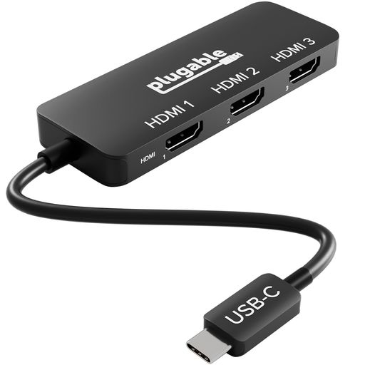 PlugableUSB-CtoHDMIマルチモニターアダプター、トリプル4K60見せびらかす相応う、１番ウッド不必要MSTこしき(Windows/Chrome