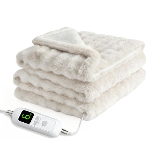 ラビットファー調電気毛布　電気毛布 掛け敷き兼用 ホワイト　130×190cm 楽天市場】電気毛布掛け敷き兼用188x130cm【極上の肌触り&ラビット