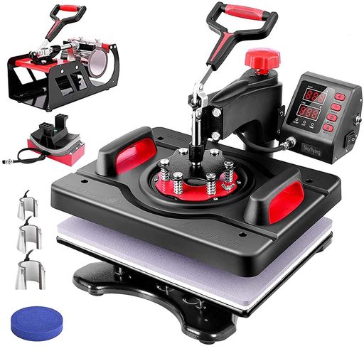 ヒートプレスマシンコンボ「8in1」熱転写プレススイングアウェイデジタル昇華30.5x38CM大表面110VダブルヒーティングチューブTシャツ/マグカップ/ガラス/陶器/プレート/帽子等様々なものに…