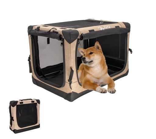 GPR愛玩動物用ソフトクレートペットキャリーペットハウス猫犬兼用折りたたみ式洗い濯ぎ能力のある取りはらい能力のある(カーキL)