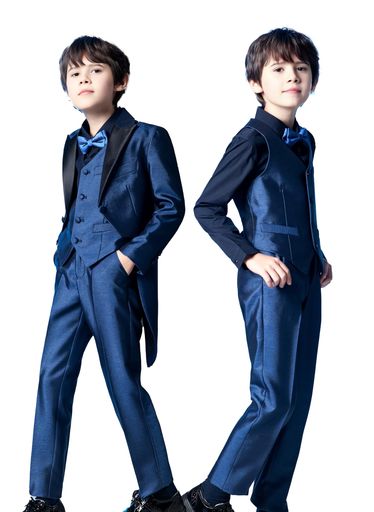 [zonglvwan]子供スーツ男の子卒業式入学式子供フォーマルスーツ5点セット男子小学校入園卒園フォーマル細身通年七五三発表会(JP身長140青いロング)